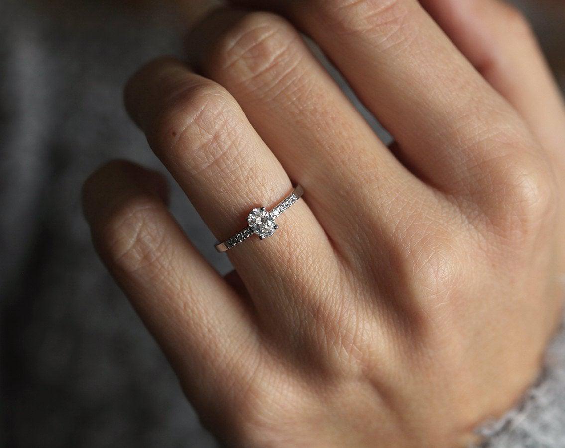 Oval Diamond Ring, Diamond Engagement Ring-Capucinne