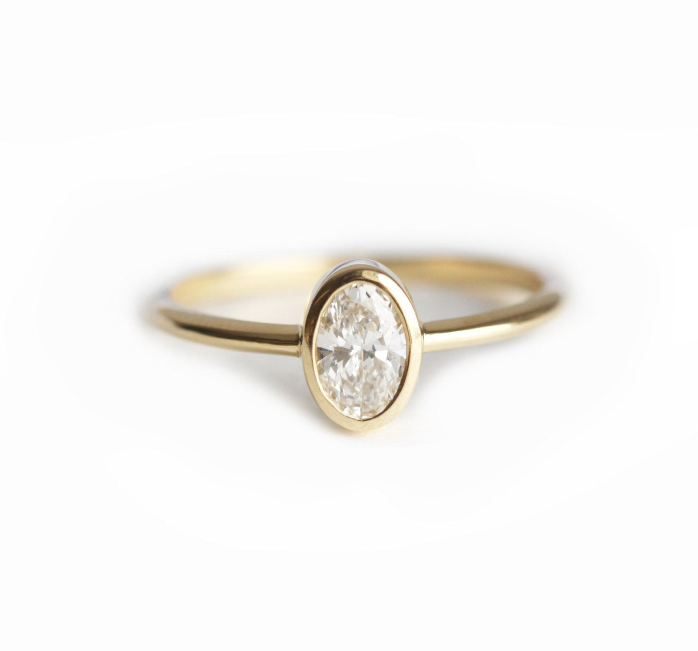 Oval Diamond Ring, Oval Engagement Ring-Capucinne