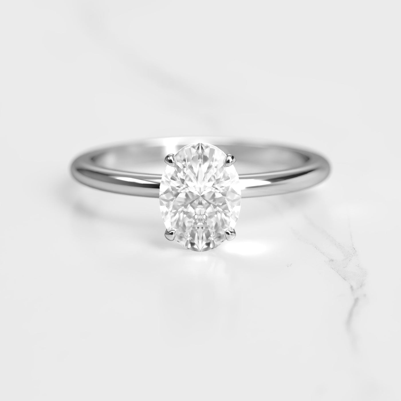 Oval Solitaire Diamond Ring