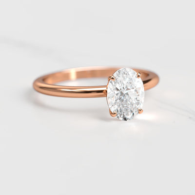 Oval Solitaire Diamond Ring