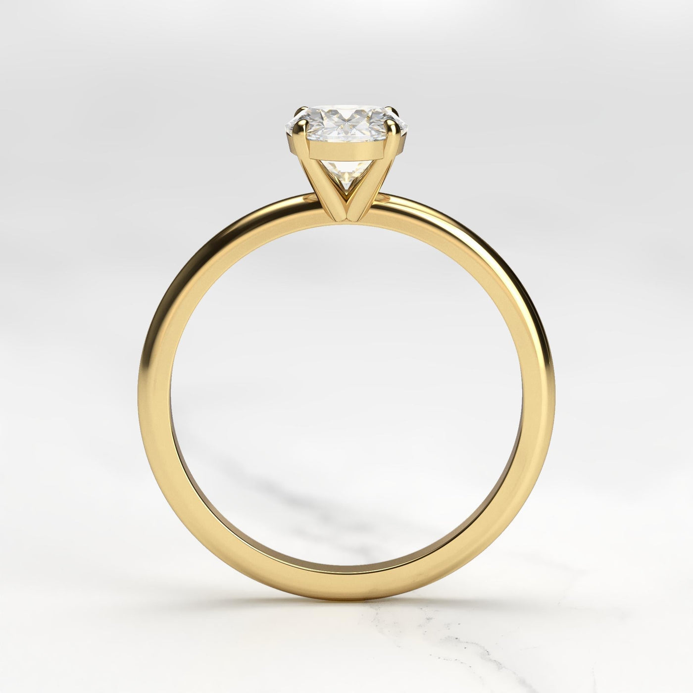 Oval Solitaire Diamond Ring