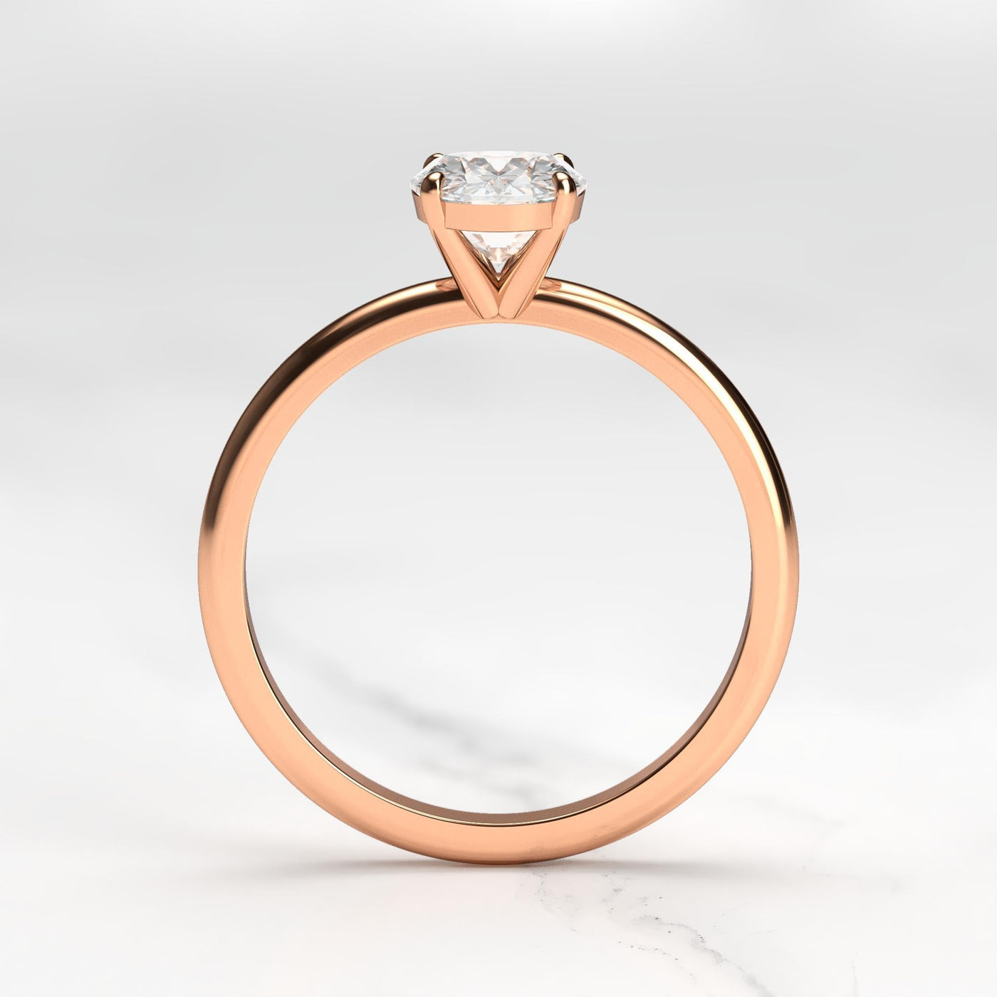 Oval Solitaire Diamond Ring