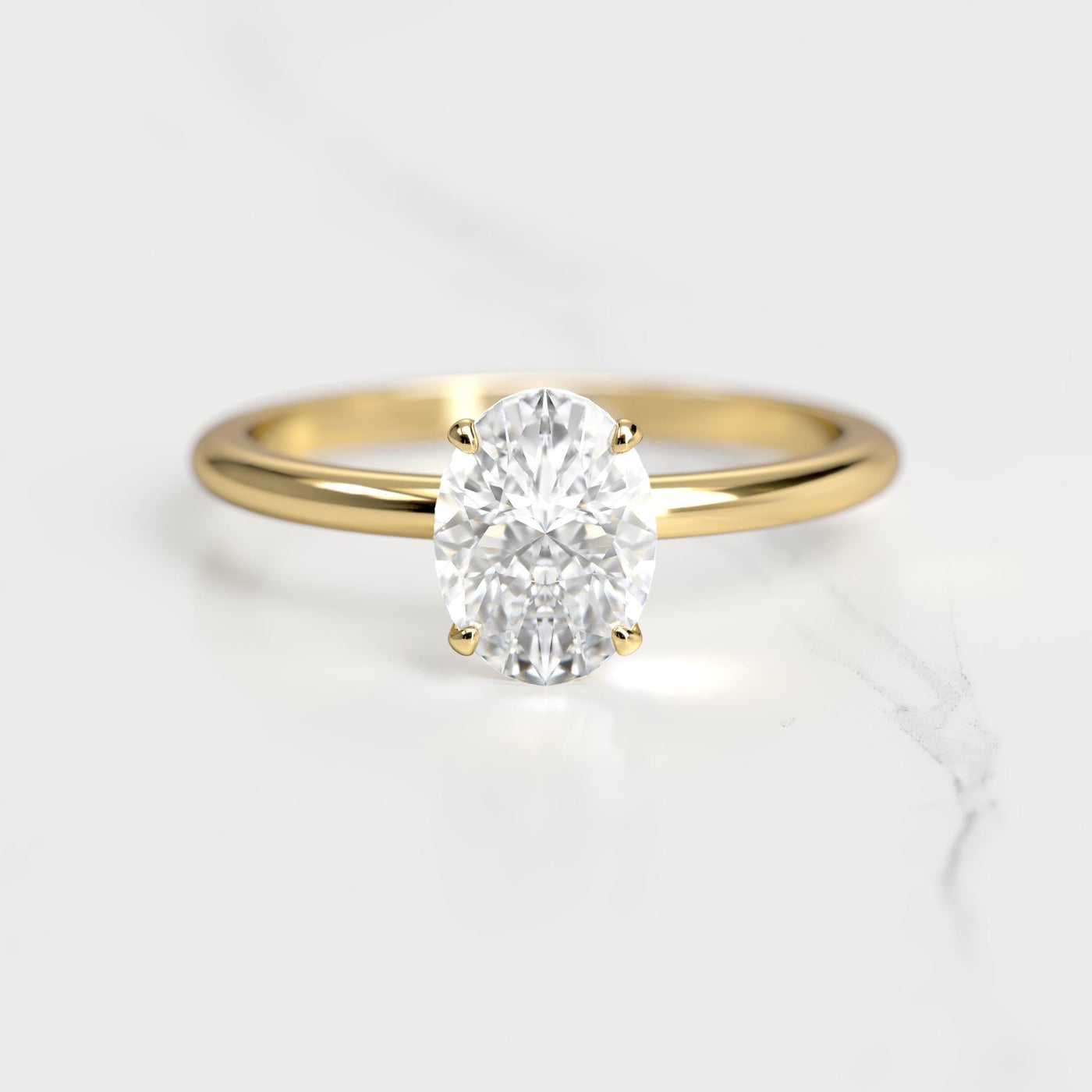 Oval Solitaire Diamond Ring