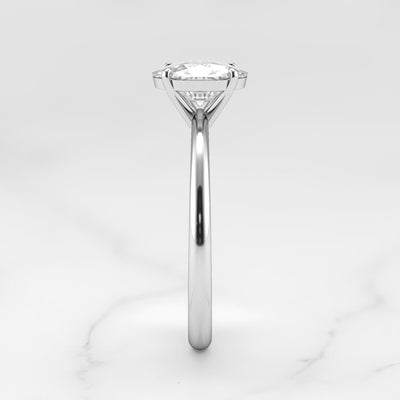 Oval Tapered Solitaire Diamond Ring