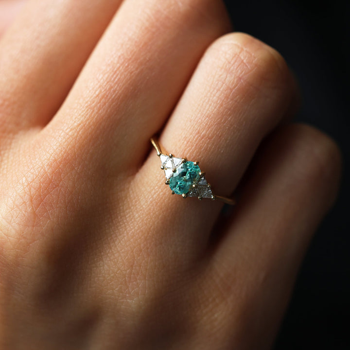 Unique Paraiba Tourmaline newest Engagement Ring Set, Art Deco Paraiba Tourmaline Wedding Ring Set,Sterling Silver Blue Tourmaline Promise Ring Set