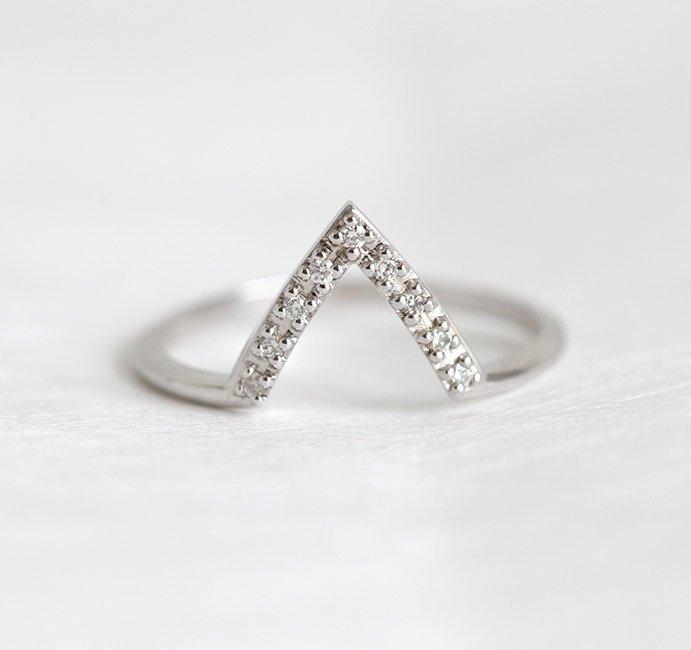 Pave Diamond Ring, Stacking Ring-Capucinne