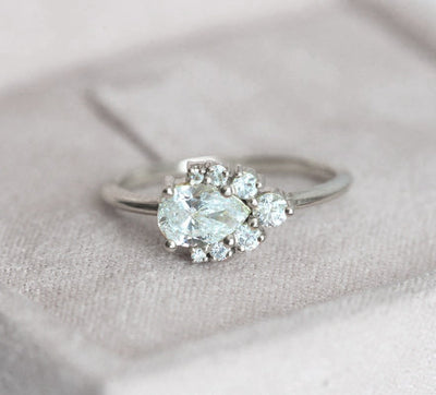 Pear Diamond Cluster Engagement Ring-Capucinne