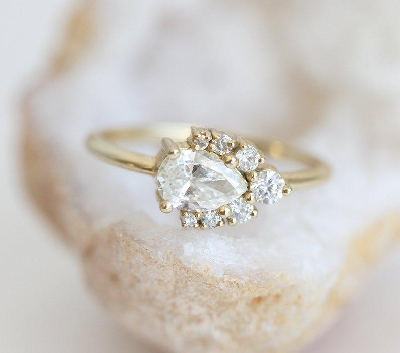 Pear Diamond Cluster Engagement Ring – Capucinne