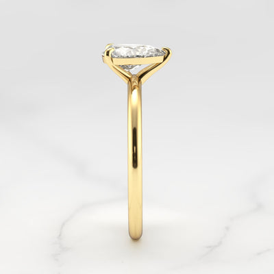 Pear Tapered Solitaire Diamond Ring