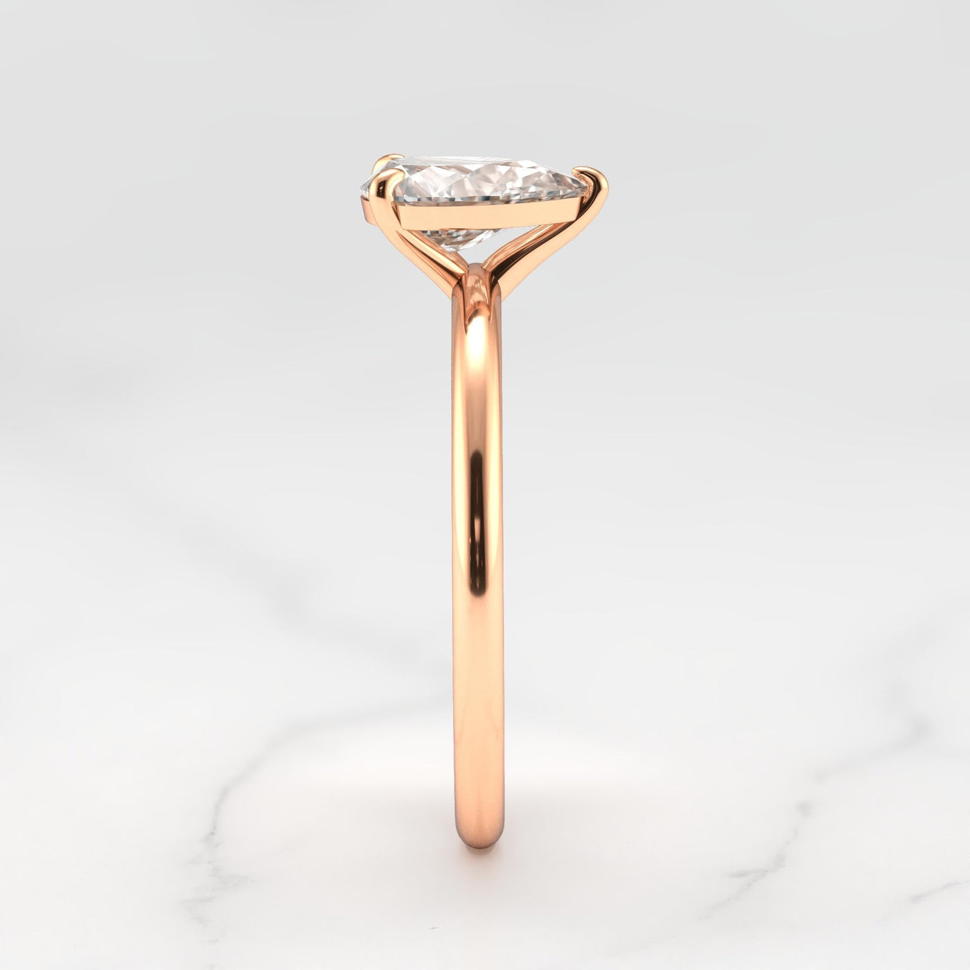 Pear Tapered Solitaire Diamond Ring