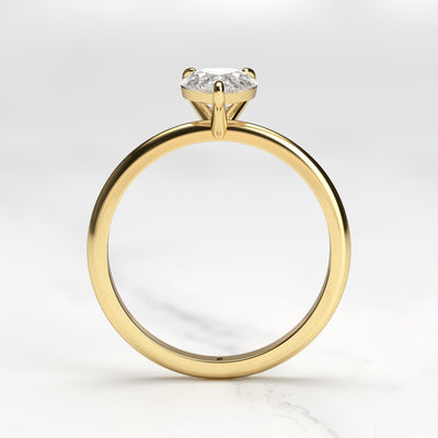 Pear-shaped tapered solitaire moissanite ring