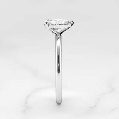 Pear Tapered Solitaire Diamond Ring