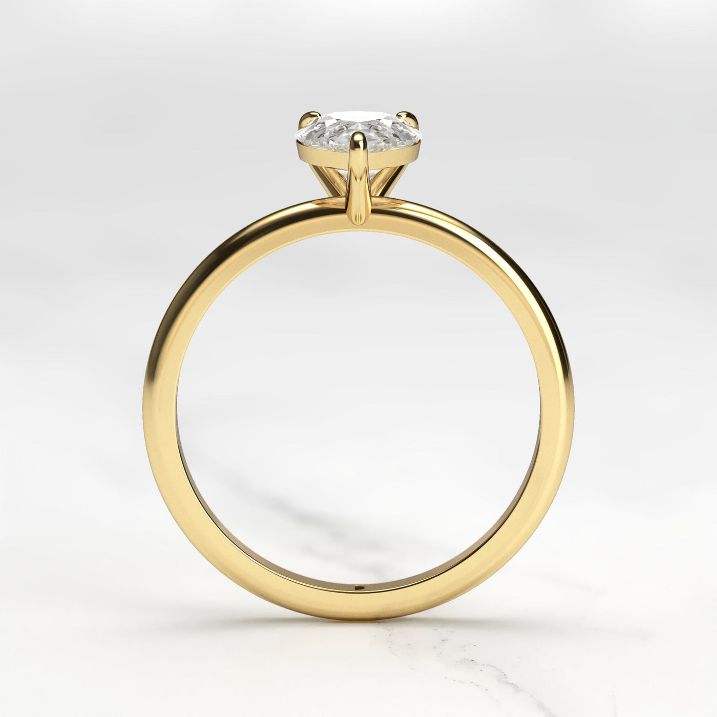 Pear Tapered Solitaire Diamond Ring