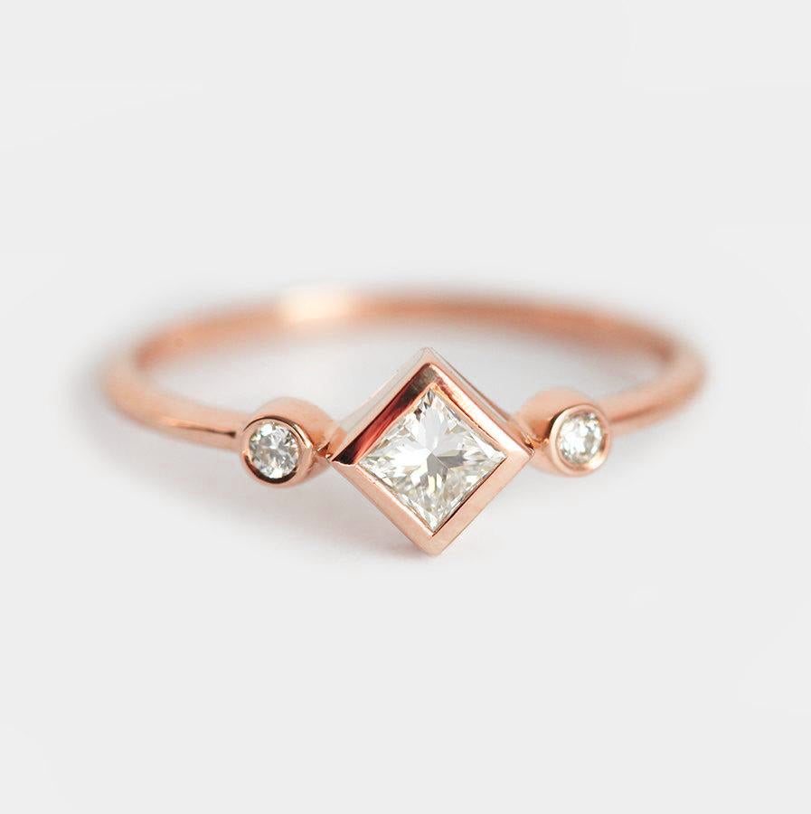 Petite Diamond Ring, Princess Diamond Ring-Capucinne
