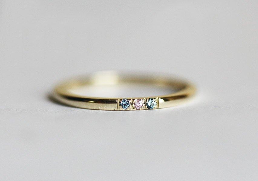 Pink Diamond Ring, Blue Diamond Ring-Capucinne