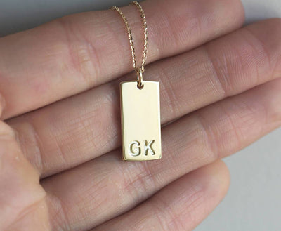 Gold plate necklace with personalized initials