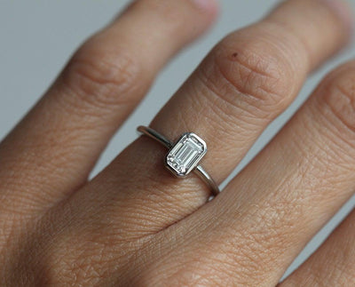 Platinum Engagement Ring, Platinum Diamond Ring-Capucinne