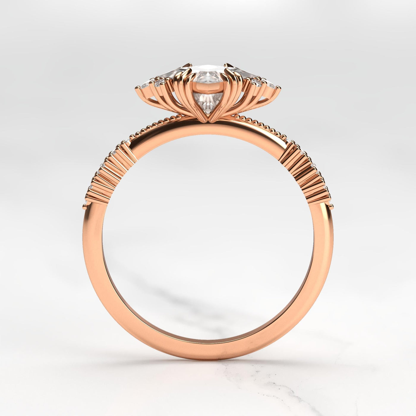 Princess-cut white diamond cluster eternity ring