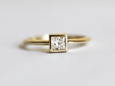 Princess Diamond Ring, Solitaire Engagement Ring-Capucinne