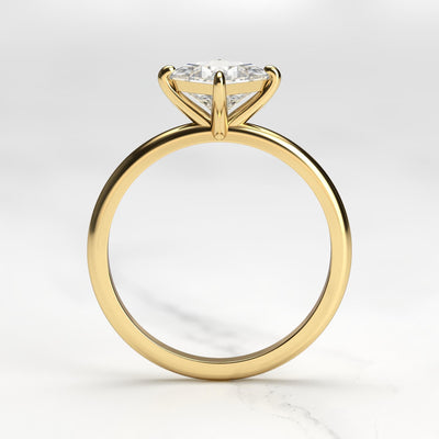 Princess-cut solitaire moissanite ring