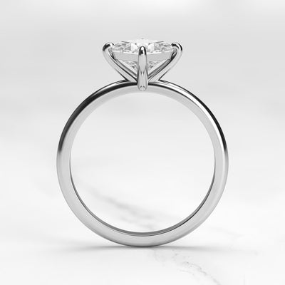 Princess-cut solitaire moissanite ring