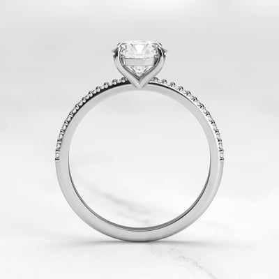 Round half pave diamond eternity ring
