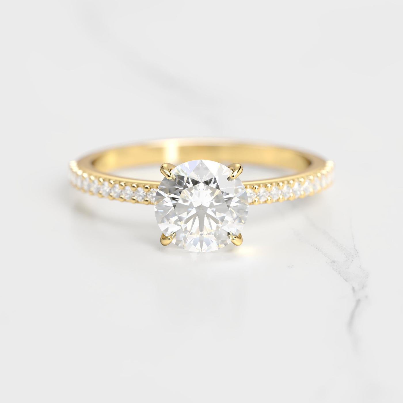 Round half pave diamond eternity ring