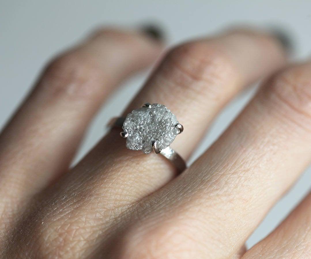 Raw Diamond Ring, Engagement Ring-Capucinne