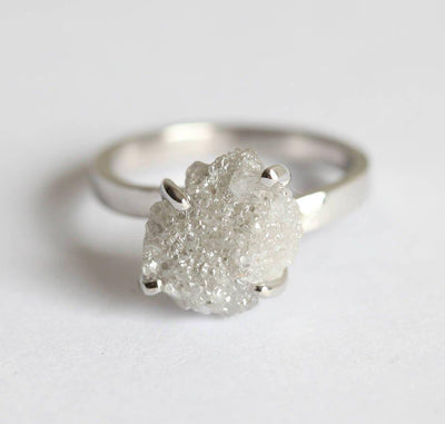 Raw Diamond Ring, Engagement Ring-Capucinne