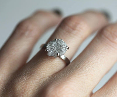 Raw Diamond Ring, Engagement Ring-Capucinne