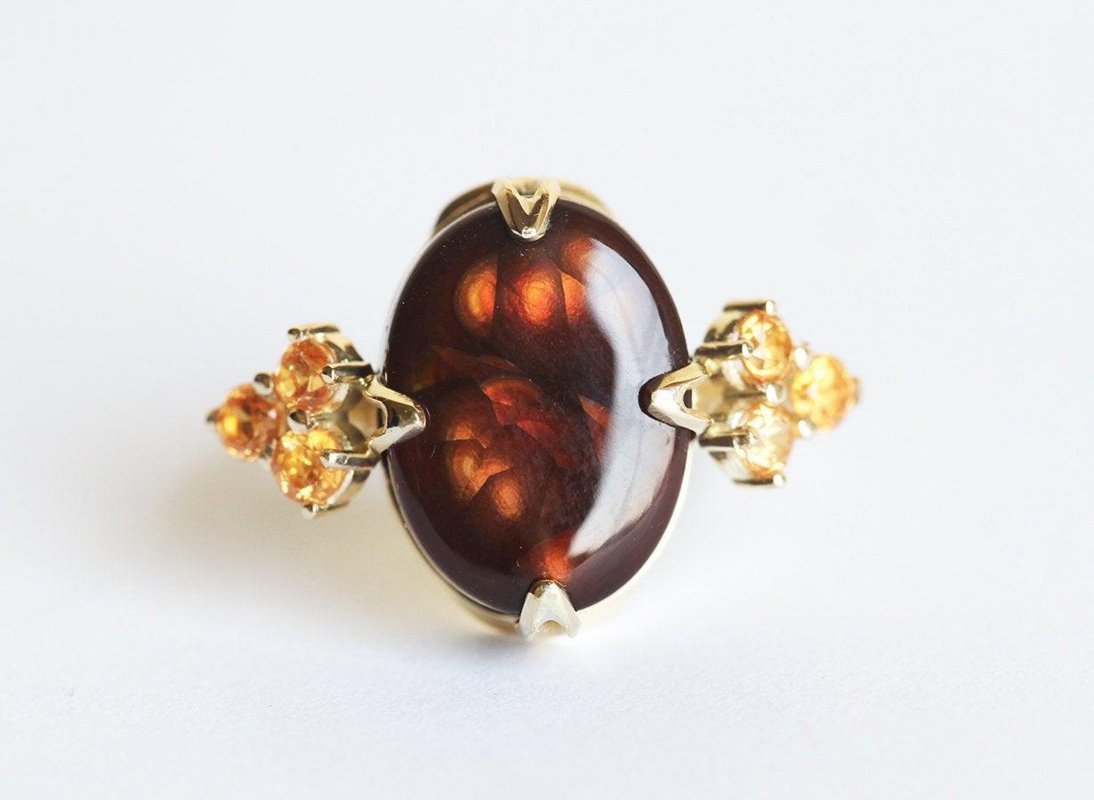 RAYA FIRE AGATE RING-Capucinne