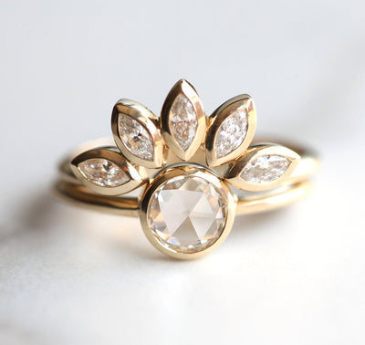 Round white diamond solitaire ring