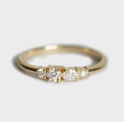 Rory Oval Diamond Cluster Ring-Capucinne