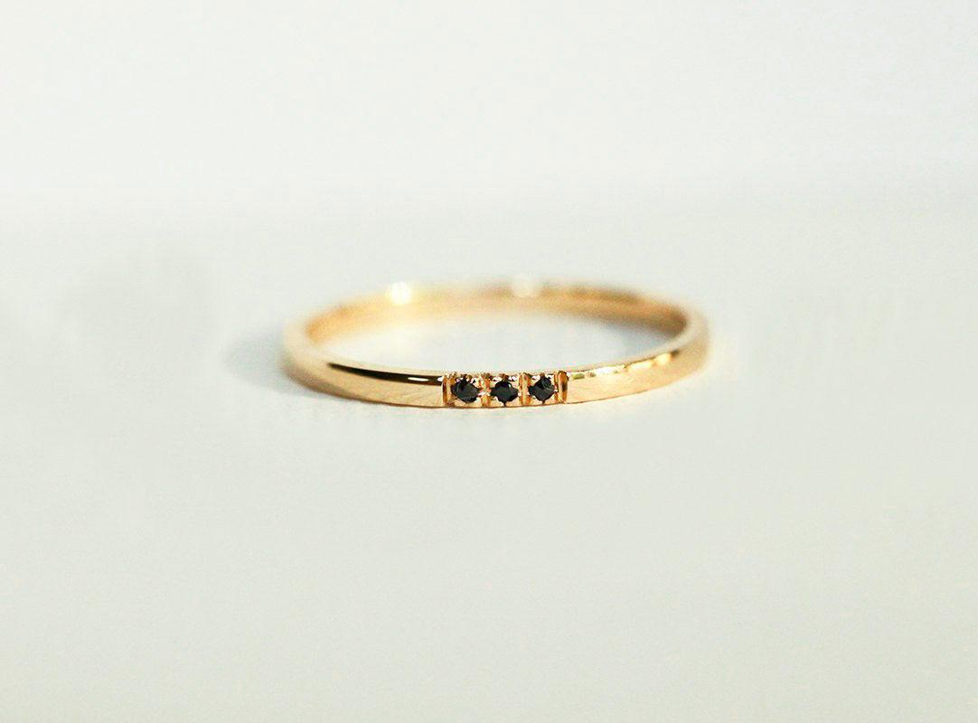 Rose Gold Diamond Band, Dainty Wedding Ring-Capucinne