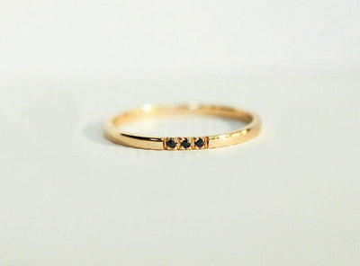 Rose Gold Diamond Band, Dainty Wedding Ring-Capucinne