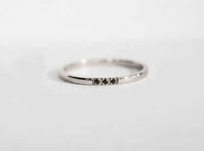 Rose Gold Diamond Band, Dainty Wedding Ring-Capucinne