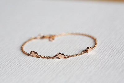 Rose gold hearts chain bracelet