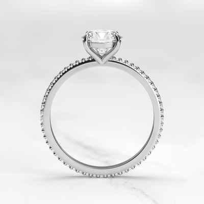 Round full pave diamond eternity ring