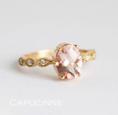 Yellow Oval Morganite Ring