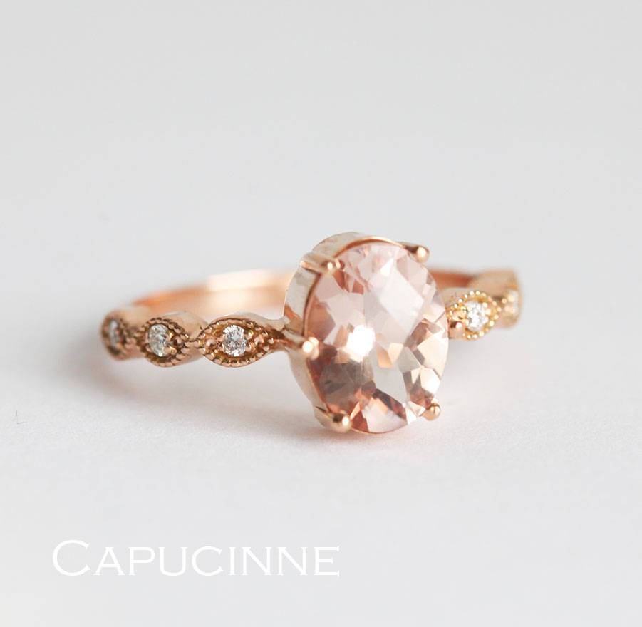 Rose Oval Morganite Ring