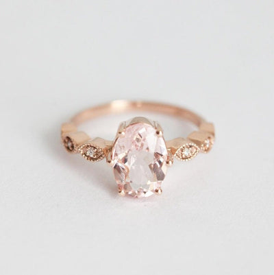 Rose Oval Morganite Ring