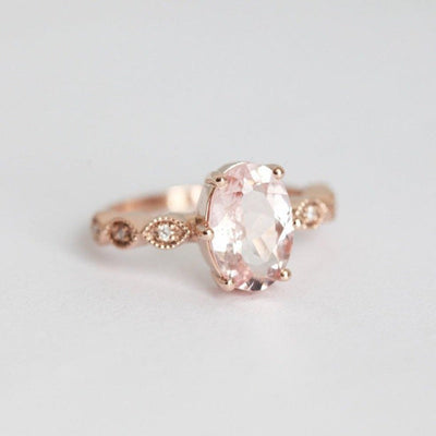 Rose Oval Morganite Ring