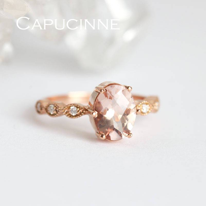 Rose Oval Morganite Ring