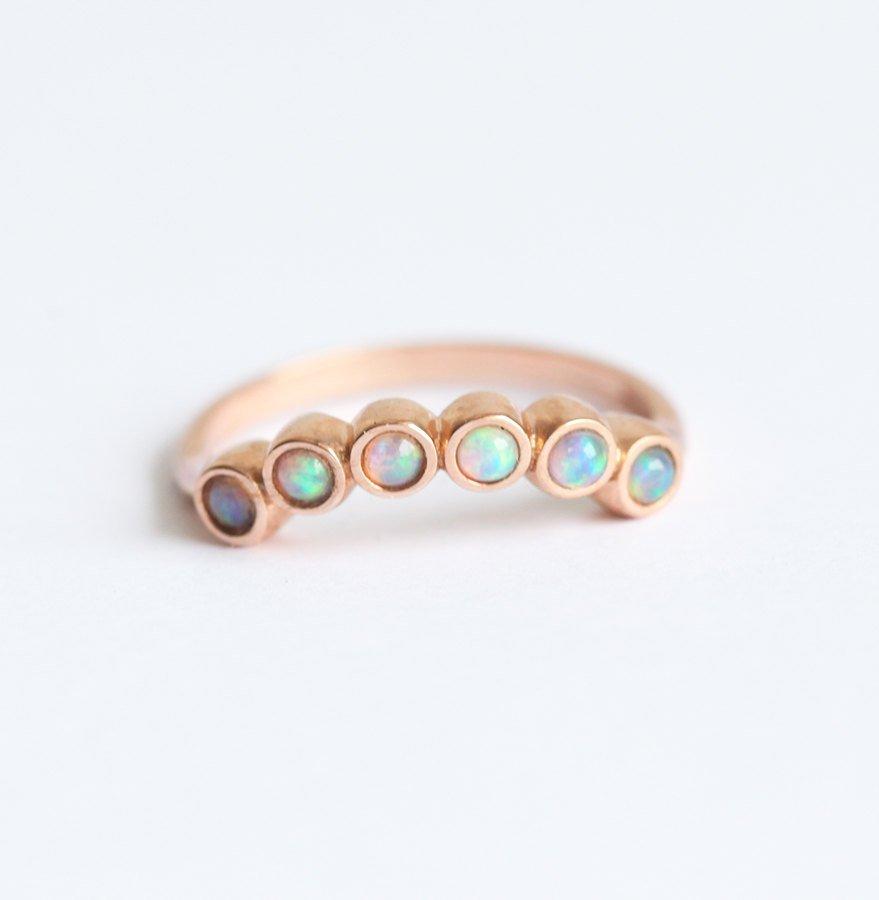 6-Stone Curved Opal Ring