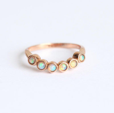 6-Stone Curved Opal Ring