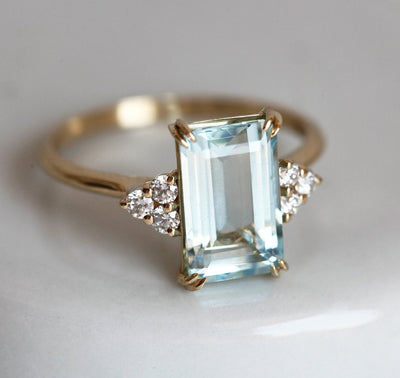 Gold Aquamarine Engagement Ring