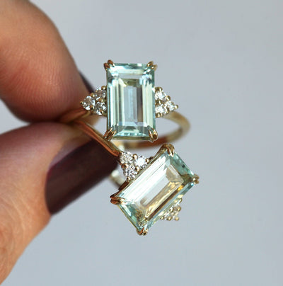 Gold Aquamarine Engagement Ring