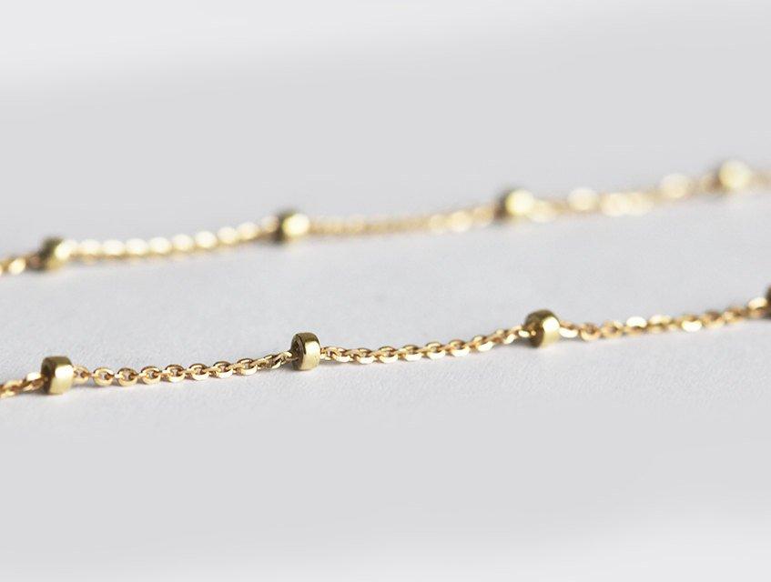 Gold satellite chain necklace