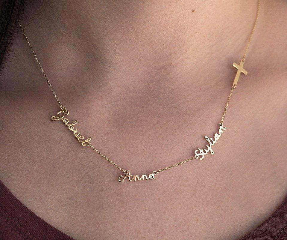 Name necklaces gold cheap online