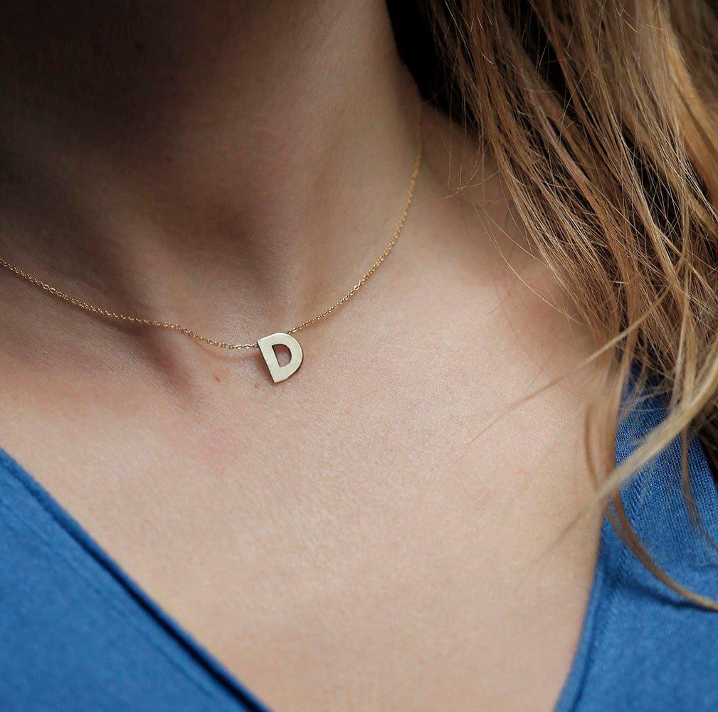 Gold necklace with personalized initial